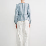 Amara Bow Denim Blouse - alldeserved.com