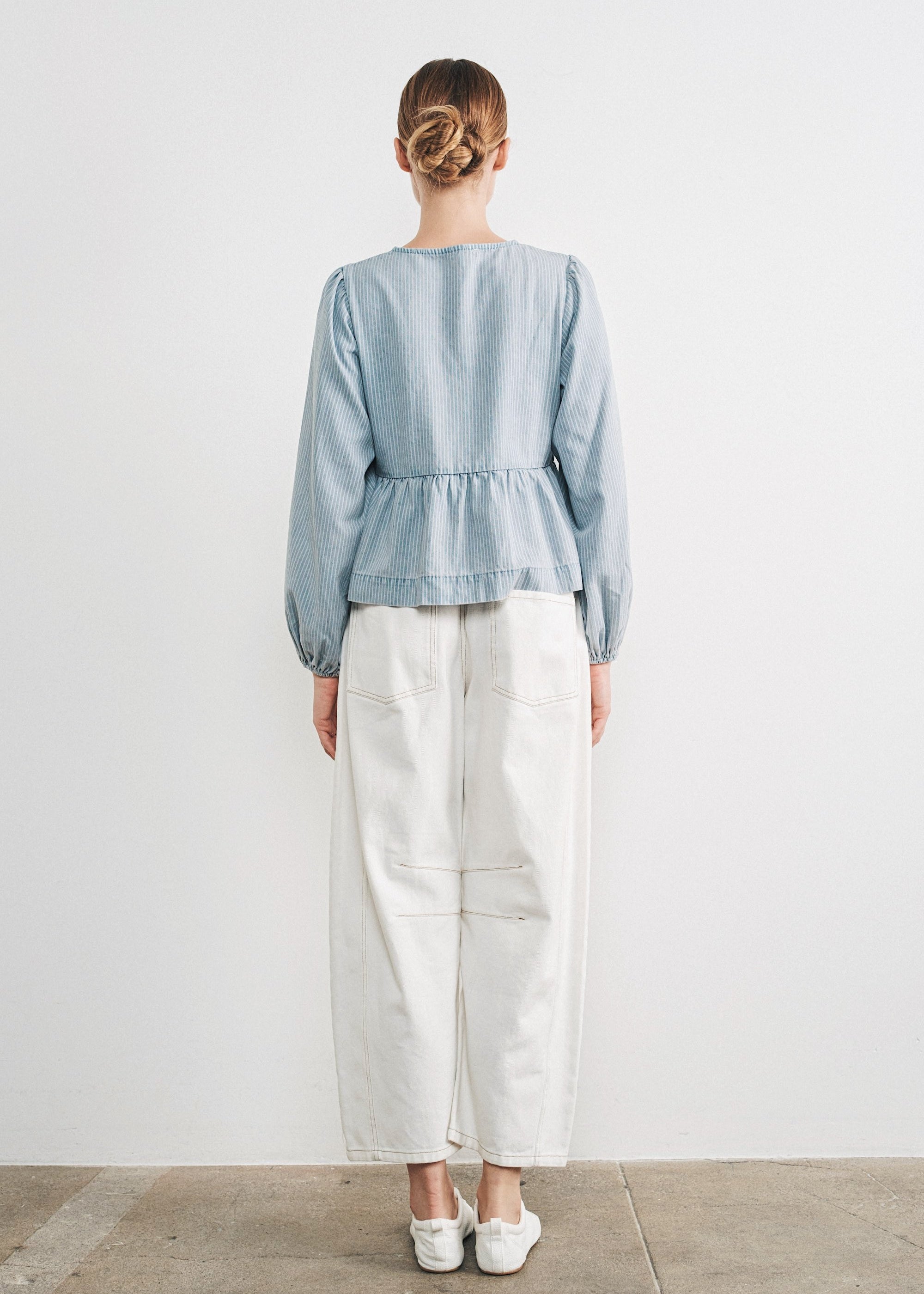 Amara Bow Denim Blouse - alldeserved.com