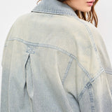 Railroad Stripe Washed Denim Jacket - alldeserved.com