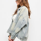 Railroad Stripe Washed Denim Jacket - alldeserved.com