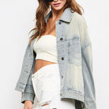 Railroad Stripe Washed Denim Jacket - alldeserved.com