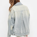 Railroad Stripe Washed Denim Jacket - alldeserved.com