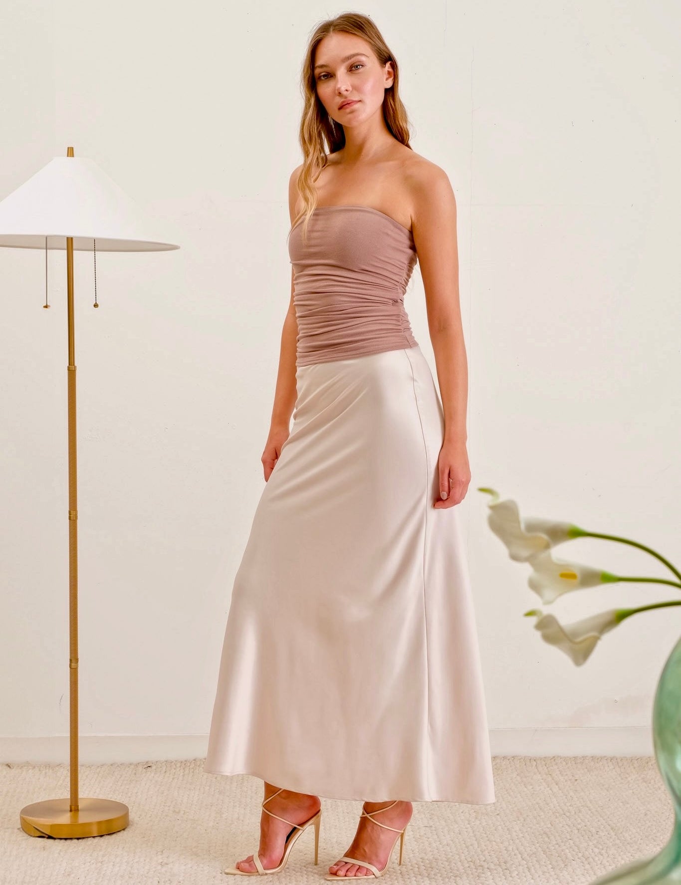 Celeste Satin Maxi Skirt - alldeserved.com