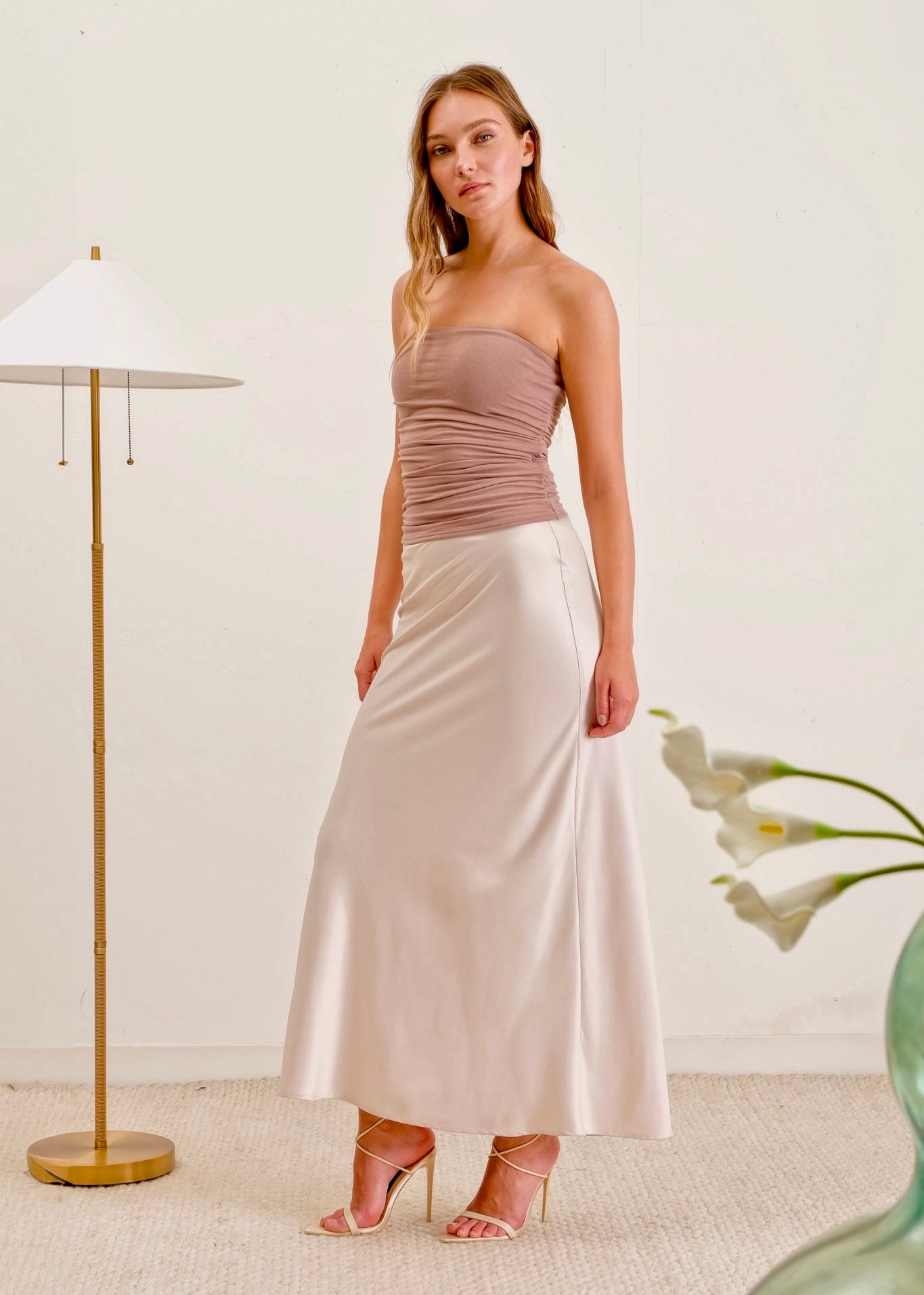 Celeste Satin Maxi Skirt - alldeserved.com
