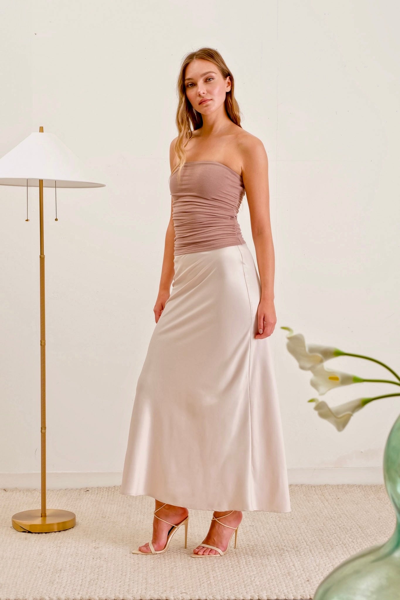 Celeste Satin Maxi Skirt - alldeserved.com
