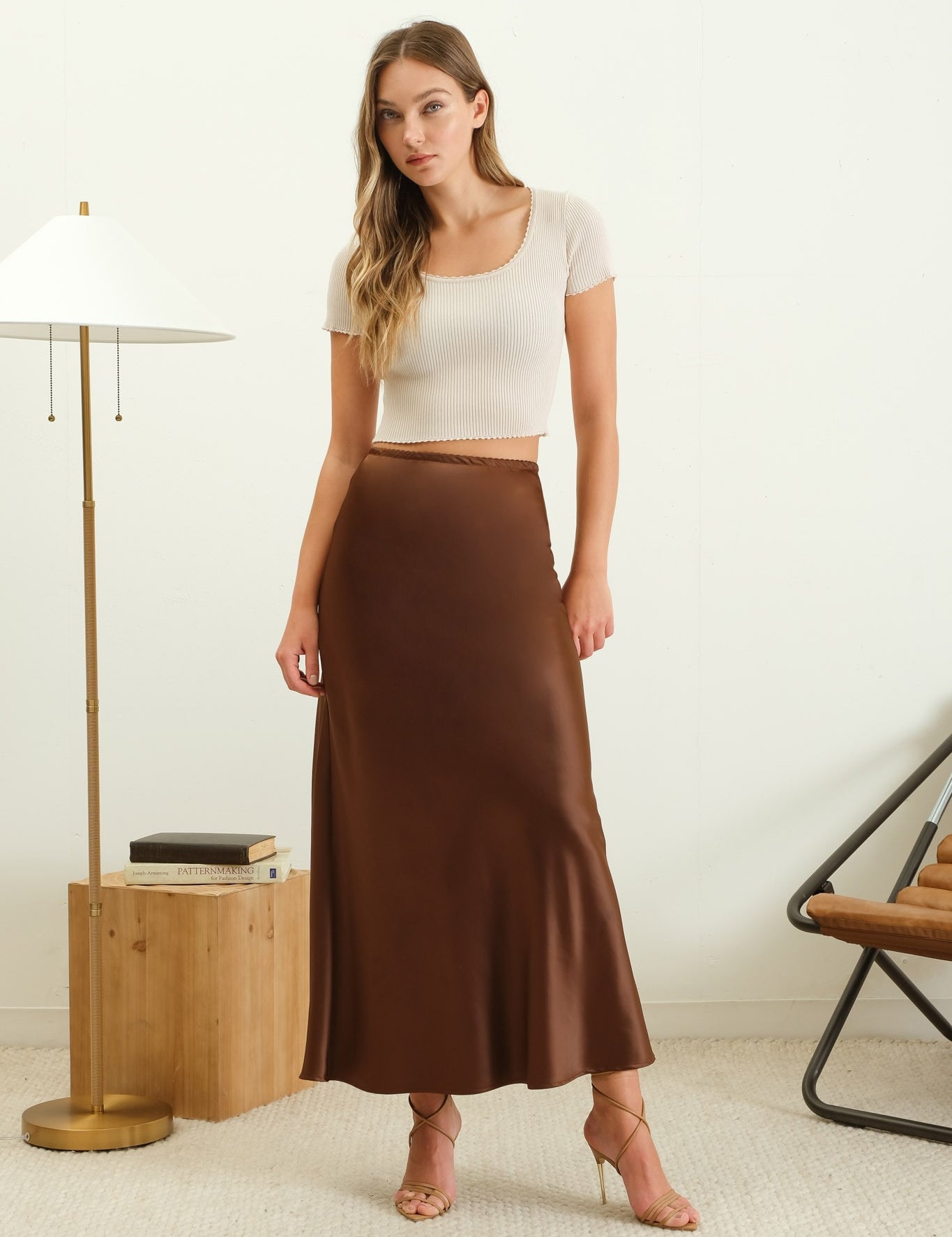 Celeste Satin Maxi Skirt - alldeserved.com