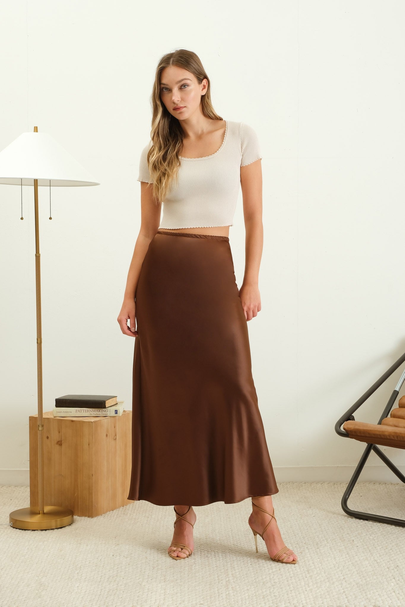 Celeste Satin Maxi Skirt - alldeserved.com