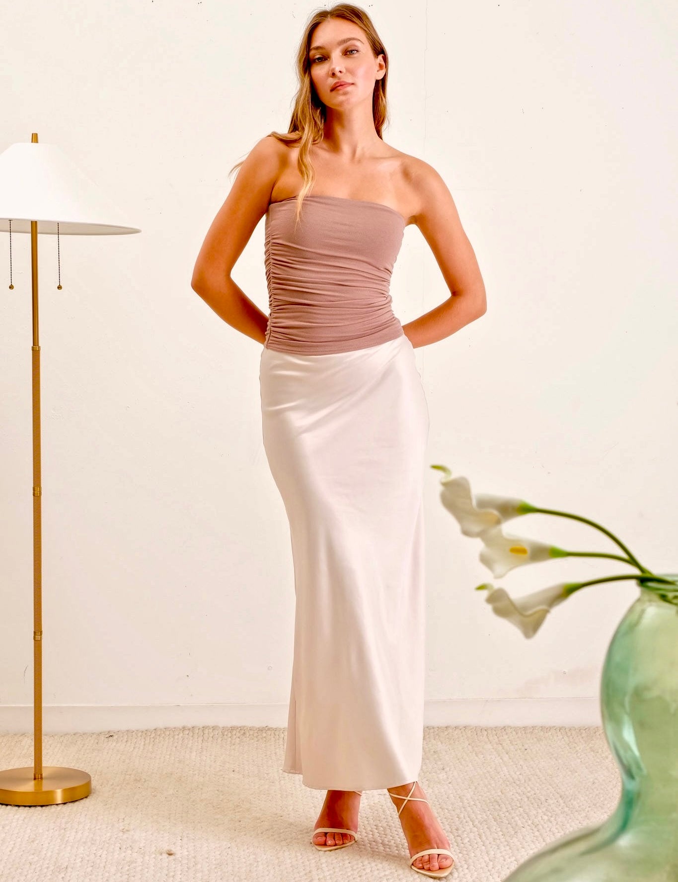 Celeste Satin Maxi Skirt - alldeserved.com