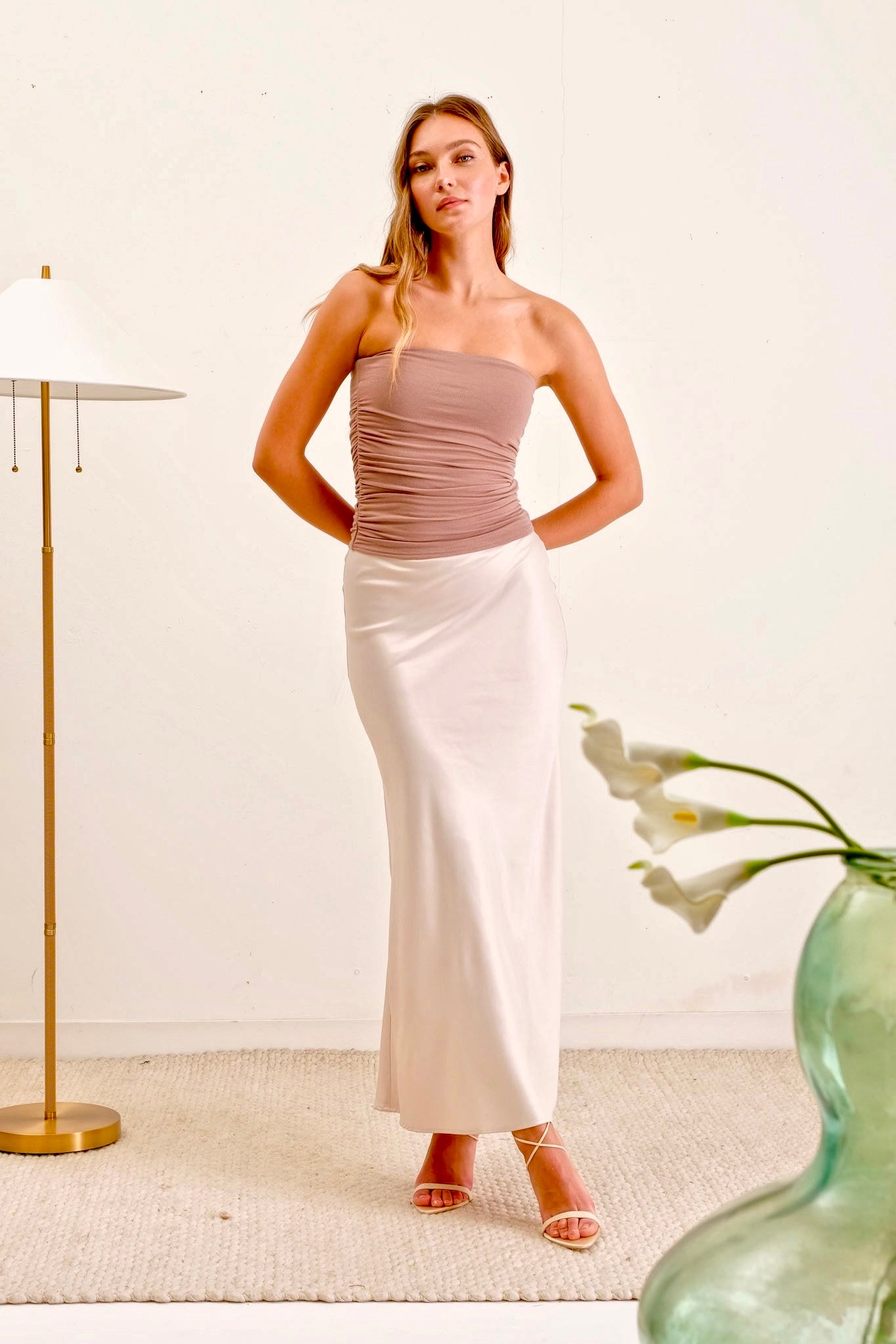 Celeste Satin Maxi Skirt - alldeserved.com