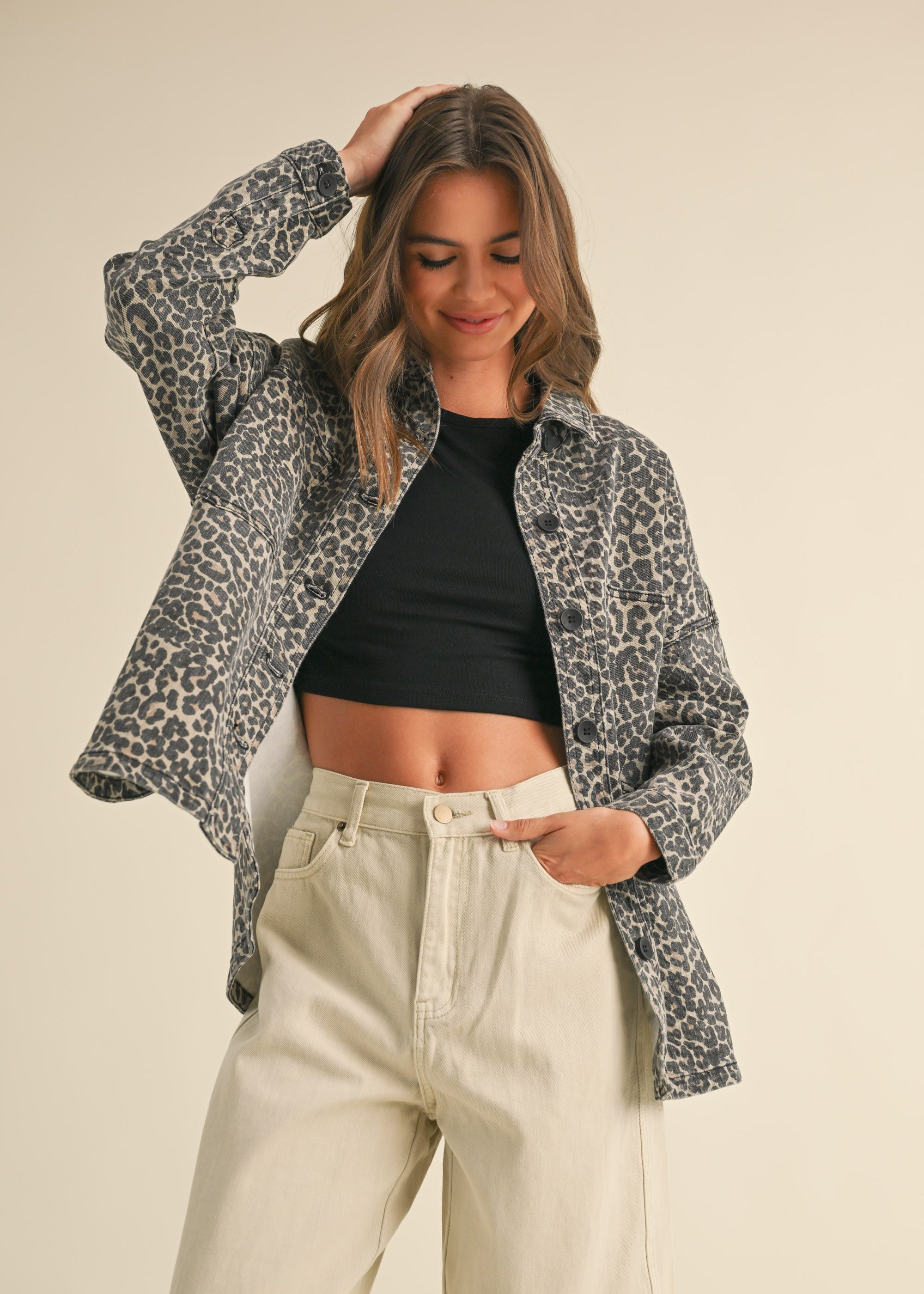 Leopard Print Denim Jacket - alldeserved.com