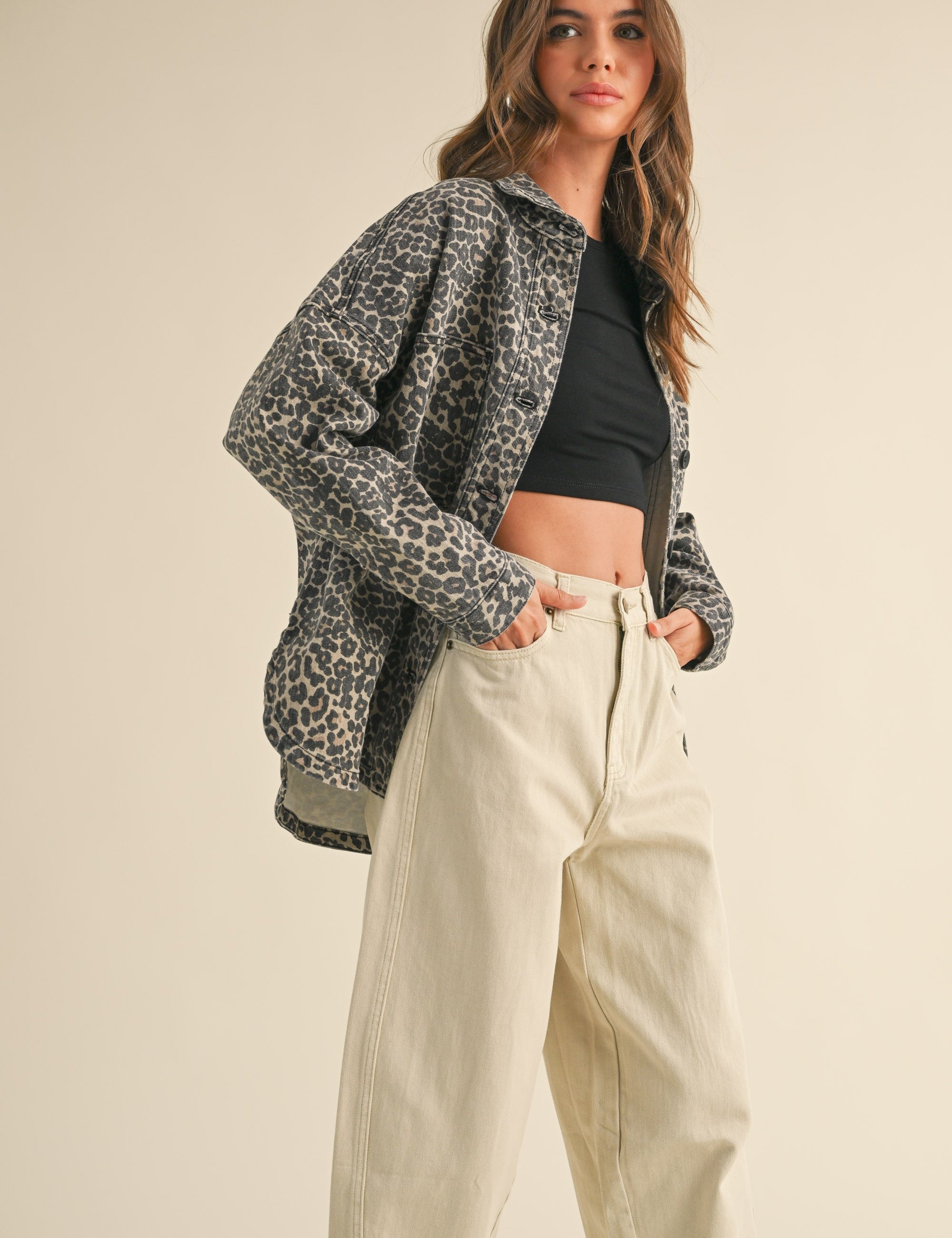 Leopard Print Denim Jacket - alldeserved.com