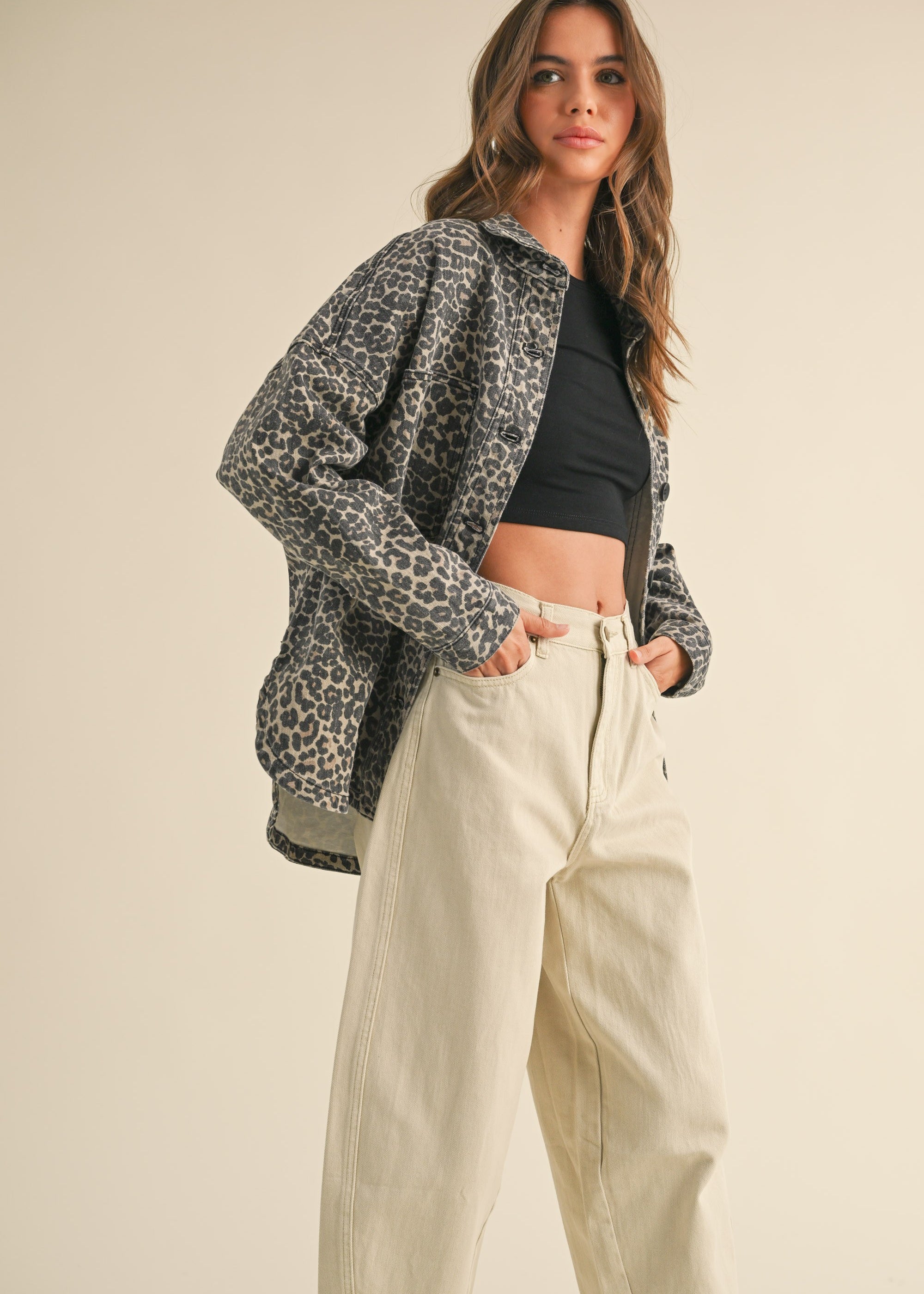 Leopard Print Denim Jacket - alldeserved.com