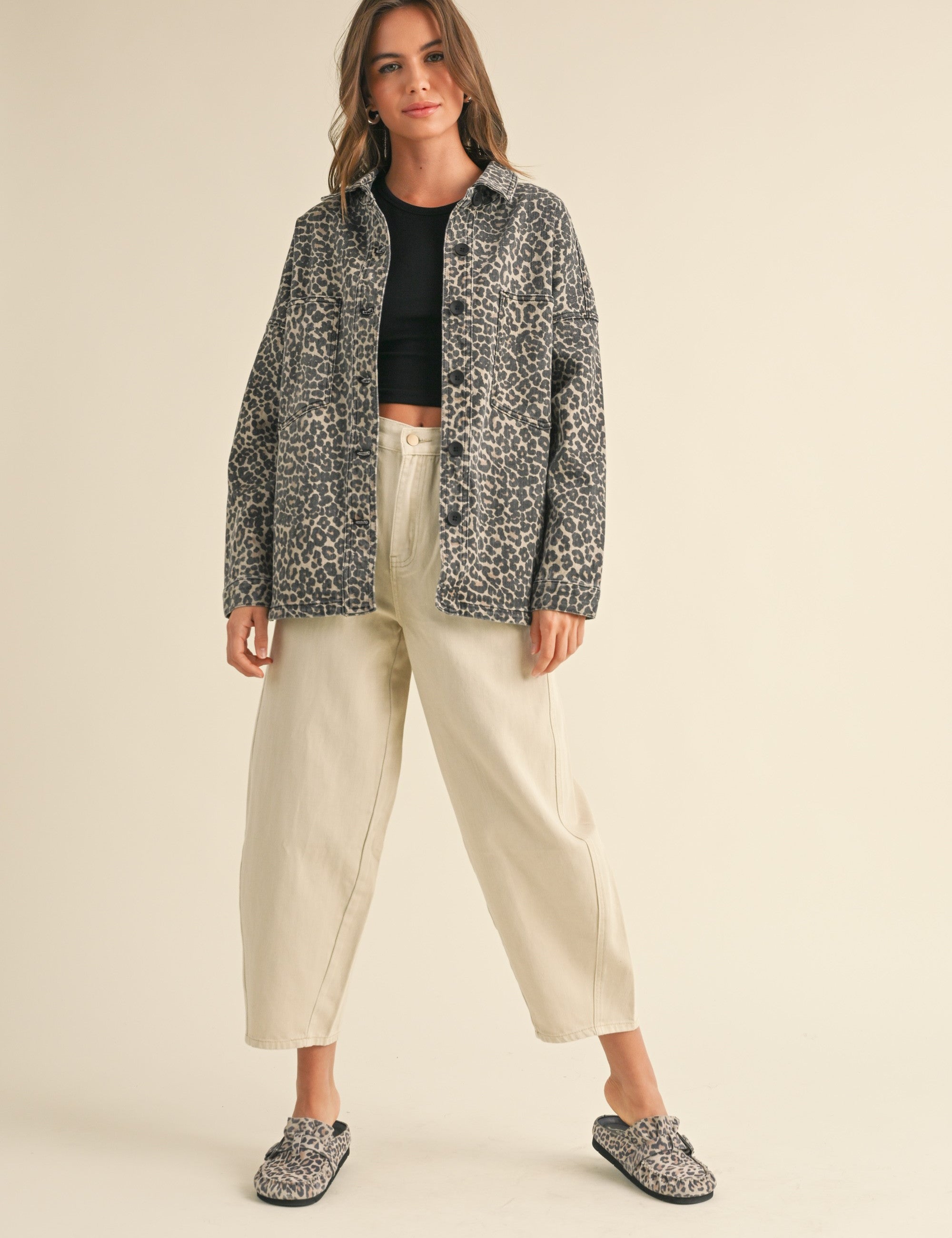 Leopard Print Denim Jacket - alldeserved.com