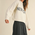 New York Print Casual Sweater - alldeserved.com