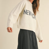 New York Print Casual Sweater - alldeserved.com