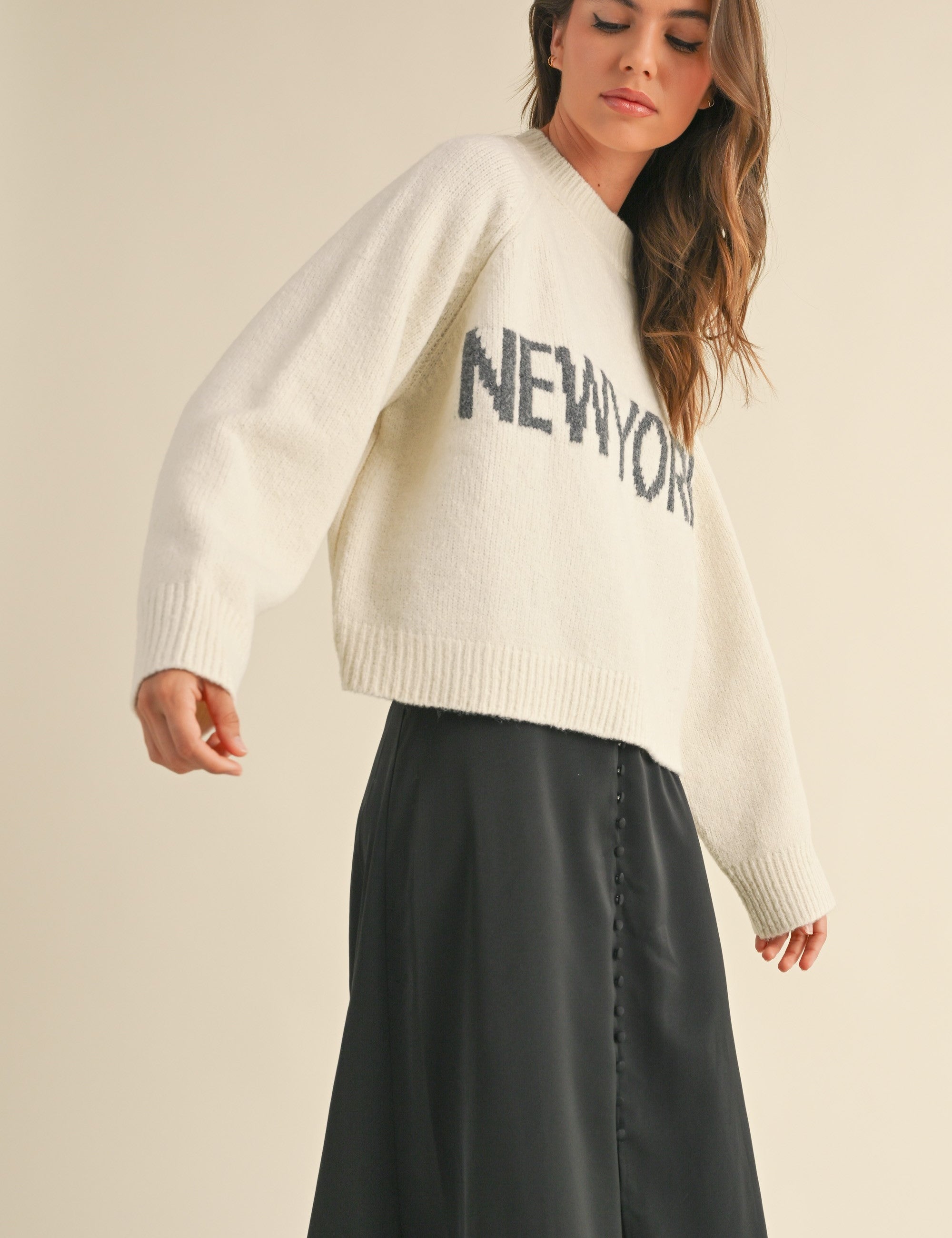New York Print Casual Sweater - alldeserved.com