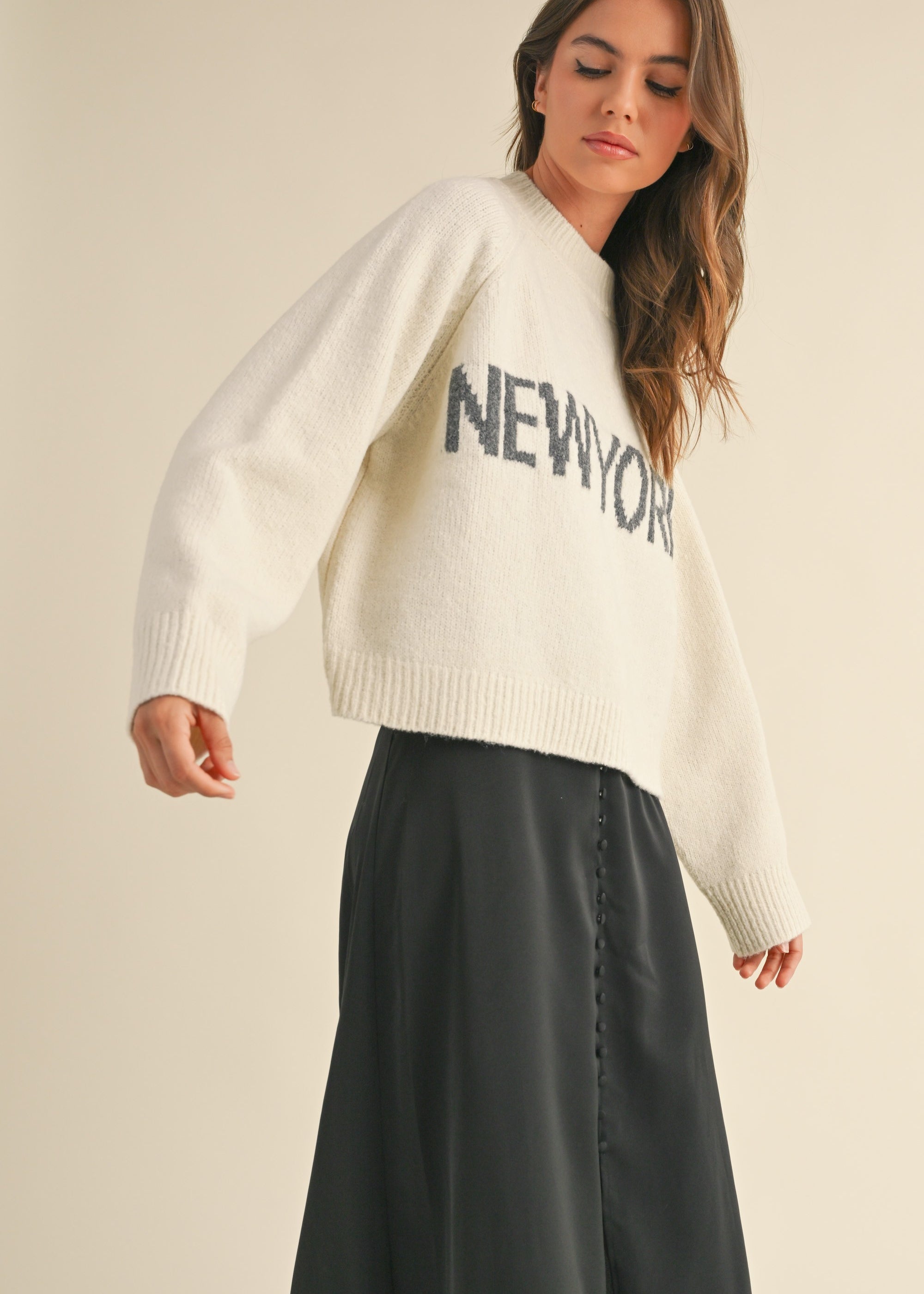 New York Print Casual Sweater - alldeserved.com