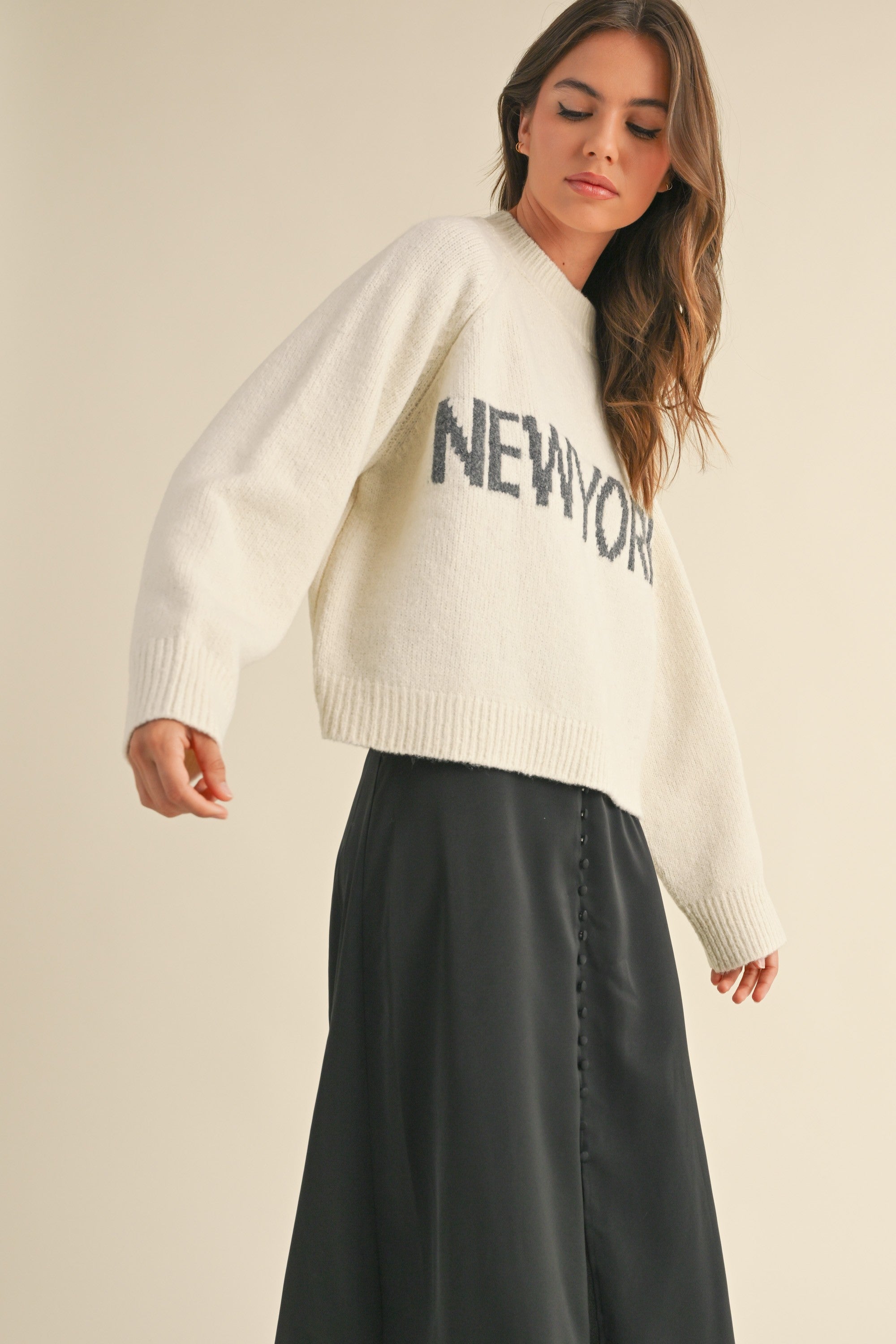 New York Print Casual Sweater - alldeserved.com