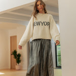 New York Print Casual Sweater - alldeserved.com