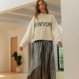 New York Print Casual Sweater - alldeserved.com