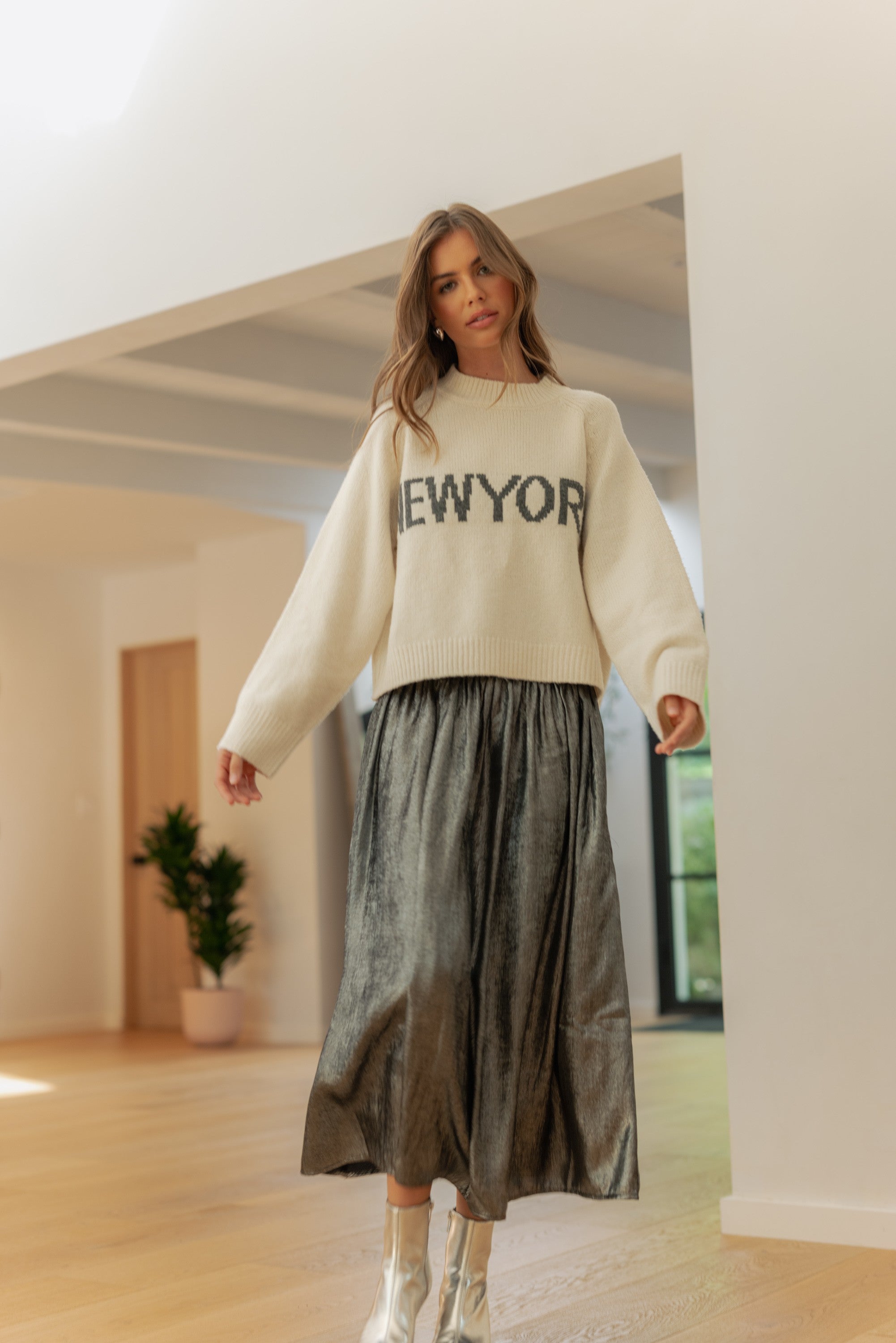 New York Print Casual Sweater - alldeserved.com