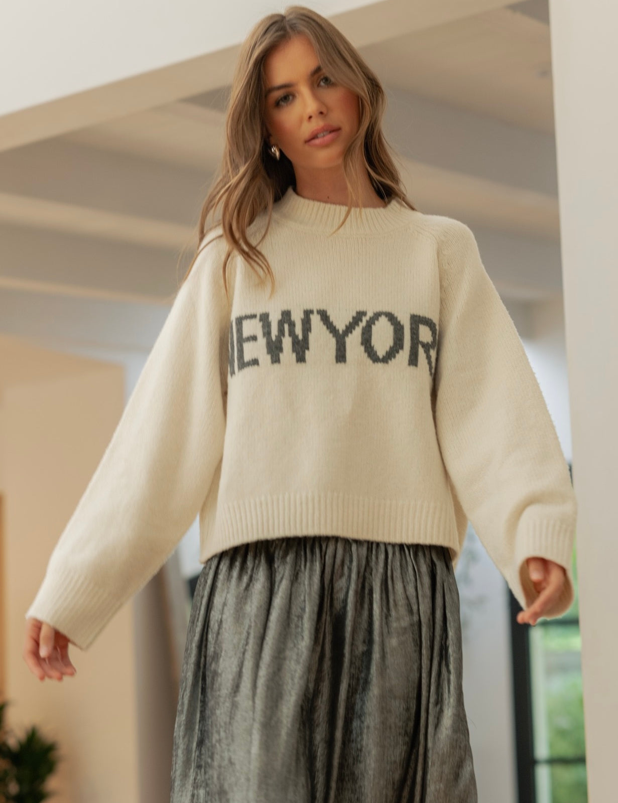 New York Print Casual Sweater - alldeserved.com
