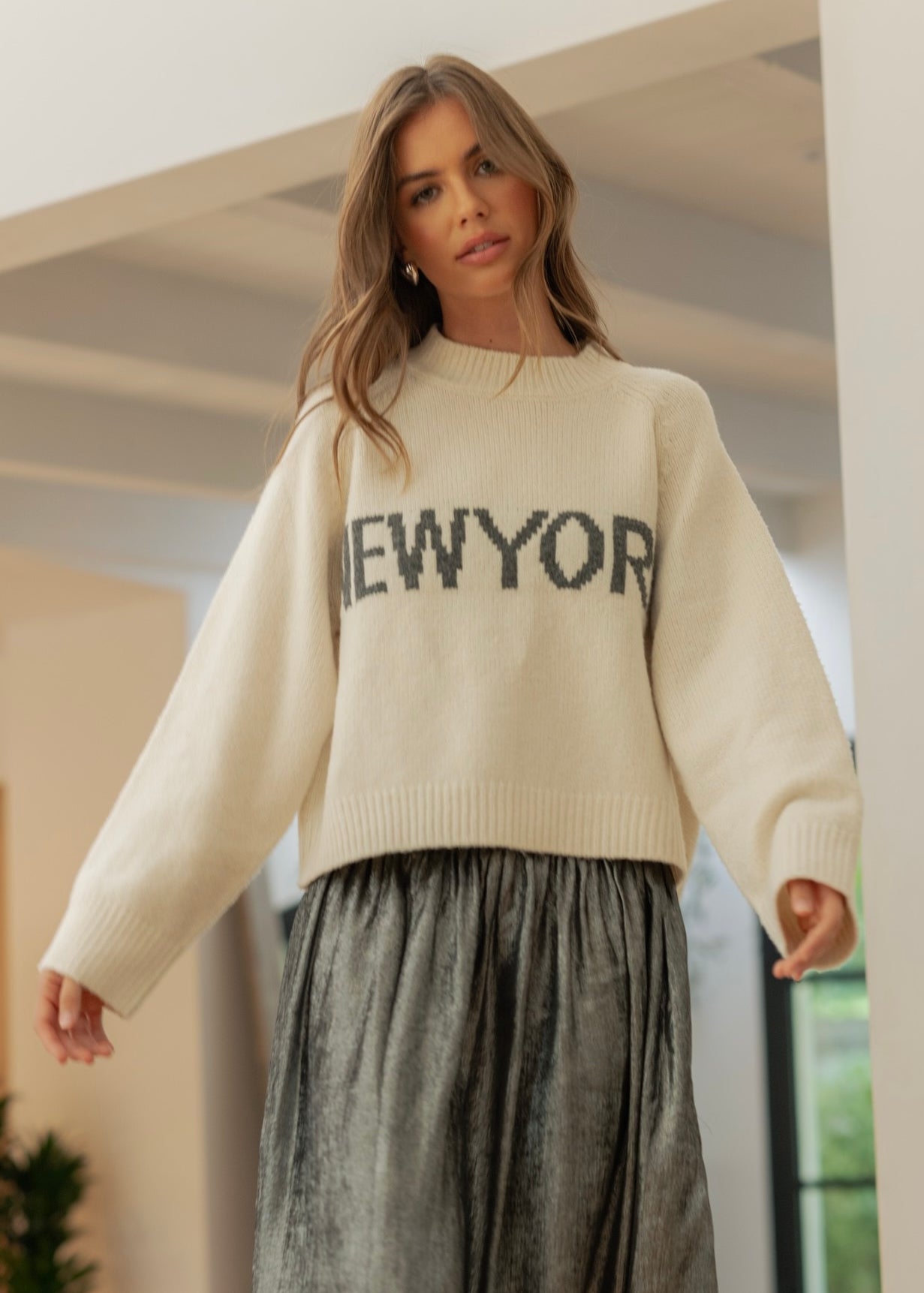 New York Print Casual Sweater - alldeserved.com