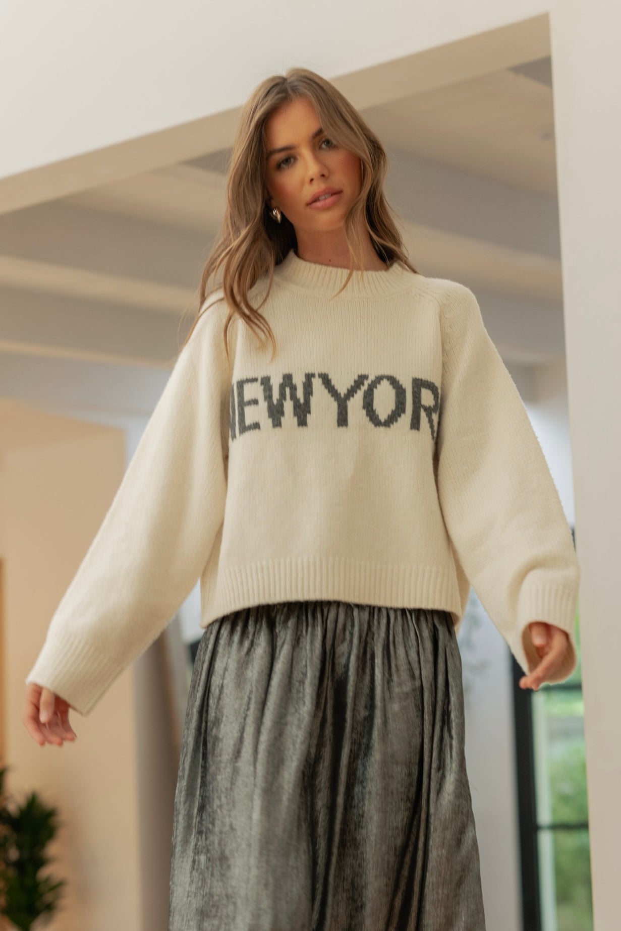 New York Print Casual Sweater - alldeserved.com