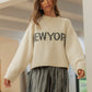 New York Print Casual Sweater - alldeserved.com