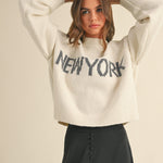 New York Print Casual Sweater - alldeserved.com