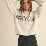 New York Print Casual Sweater - alldeserved.com
