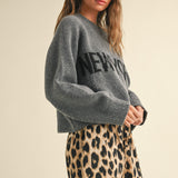 New York Print Casual Sweater - alldeserved.com