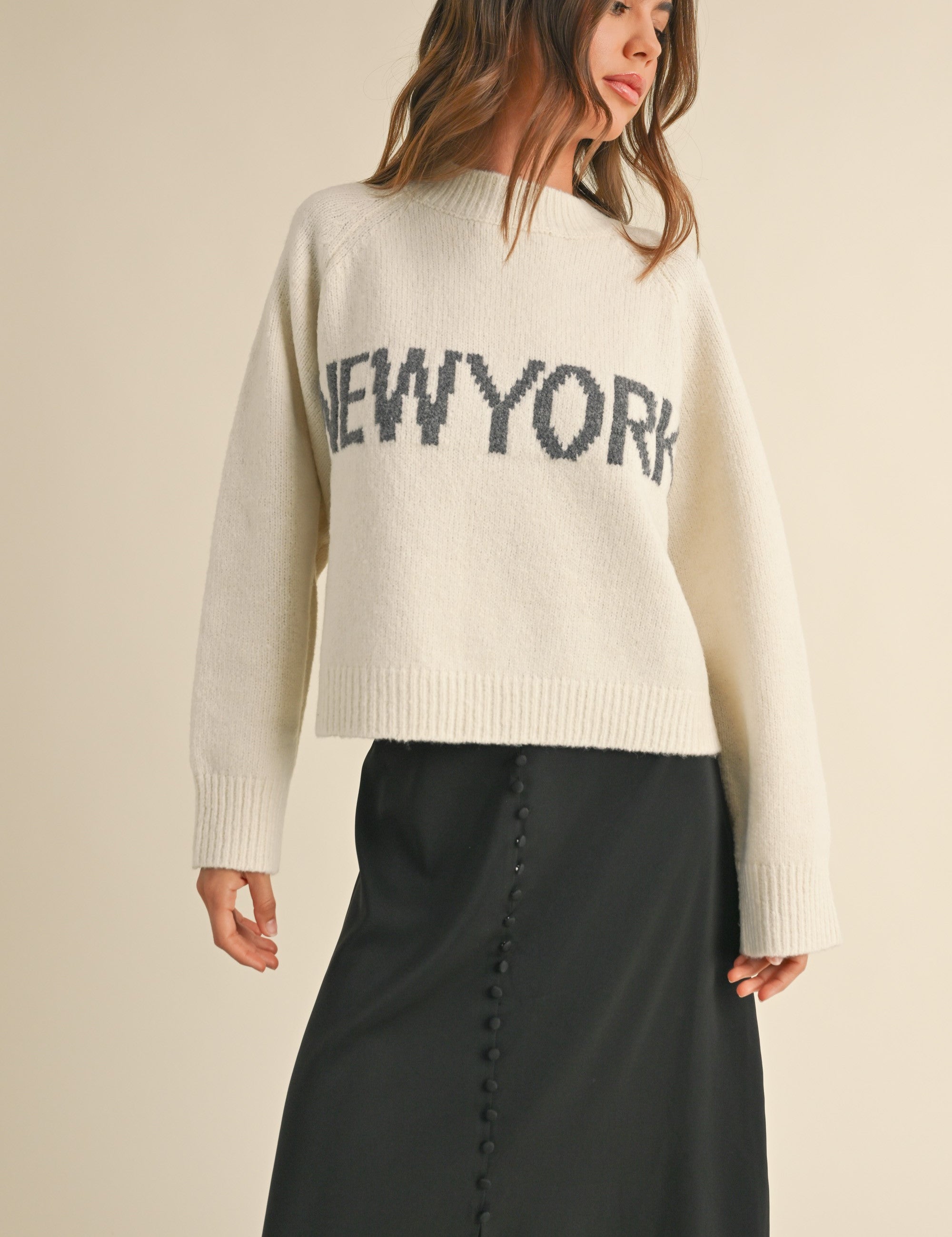 New York Print Casual Sweater - alldeserved.com