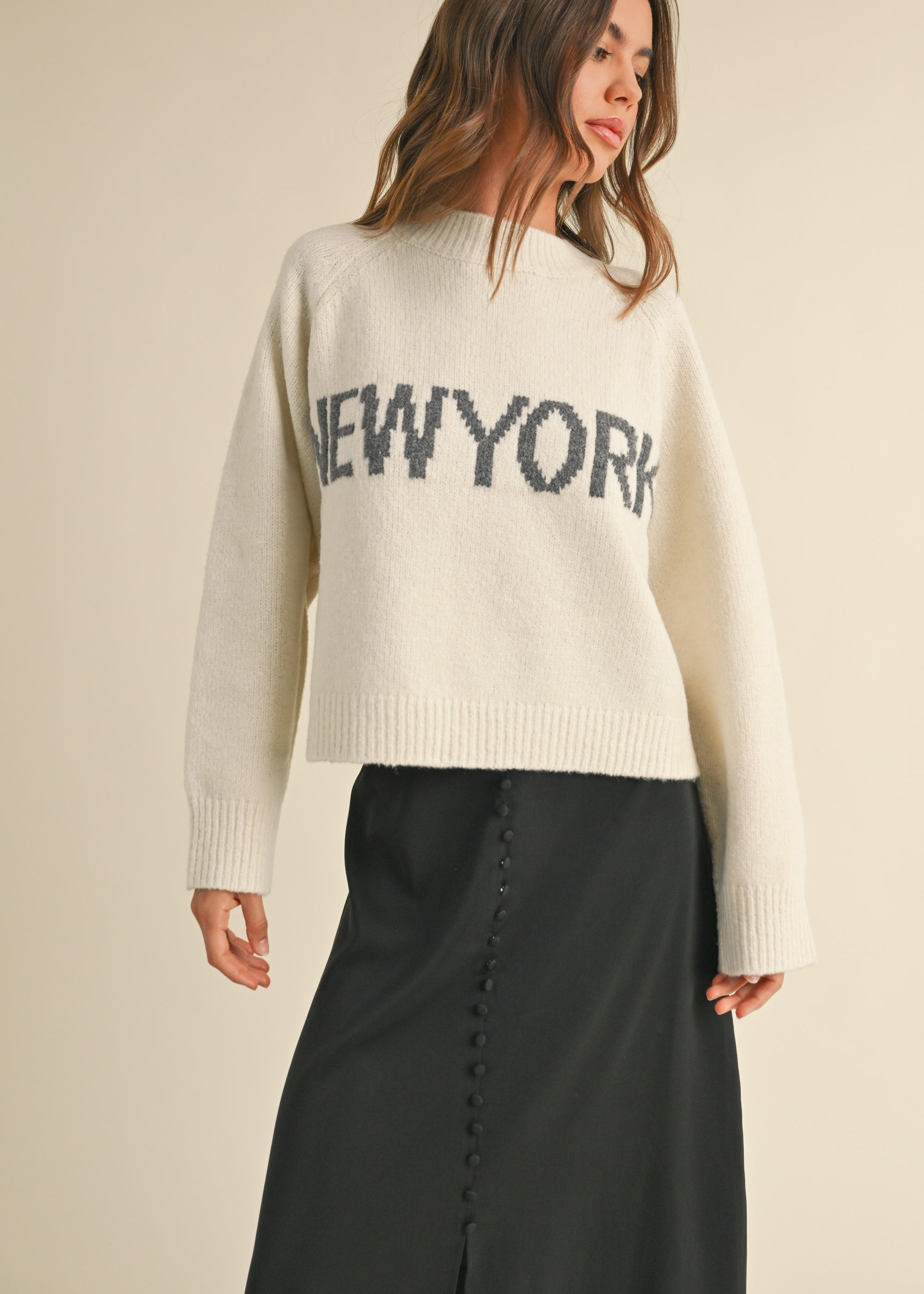 New York Print Casual Sweater - alldeserved.com
