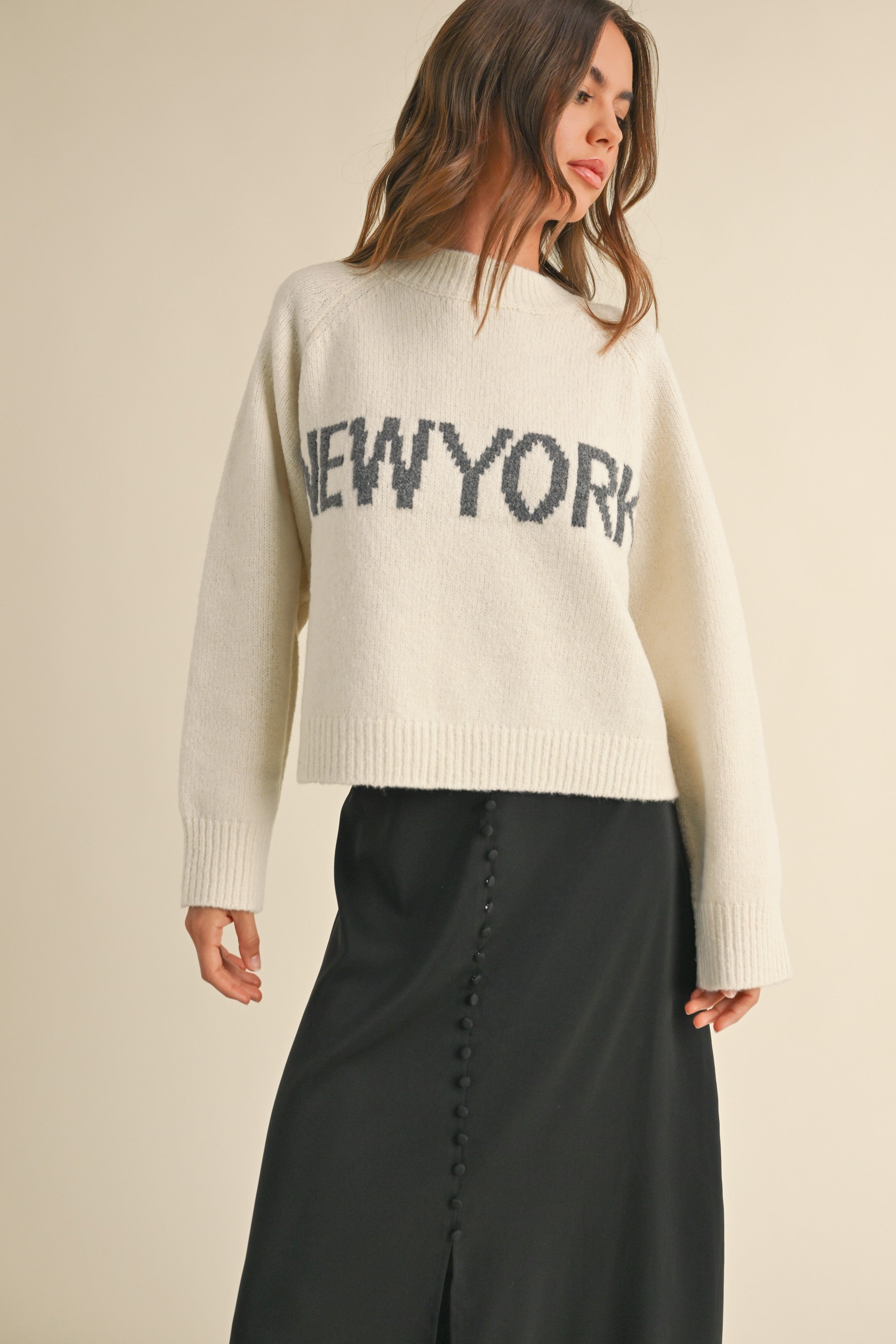 New York Print Casual Sweater - alldeserved.com