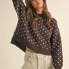 Heartbeat Patterned Cropped Sweater - alldeserved.com