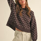 Heartbeat Patterned Cropped Sweater - alldeserved.com