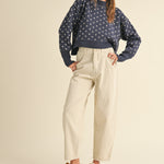 Heartbeat Patterned Cropped Sweater - alldeserved.com