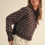 Heartbeat Patterned Cropped Sweater - alldeserved.com