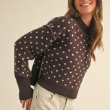 Heartbeat Patterned Cropped Sweater - alldeserved.com