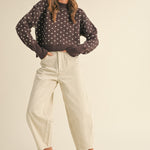 Heartbeat Patterned Cropped Sweater - alldeserved.com