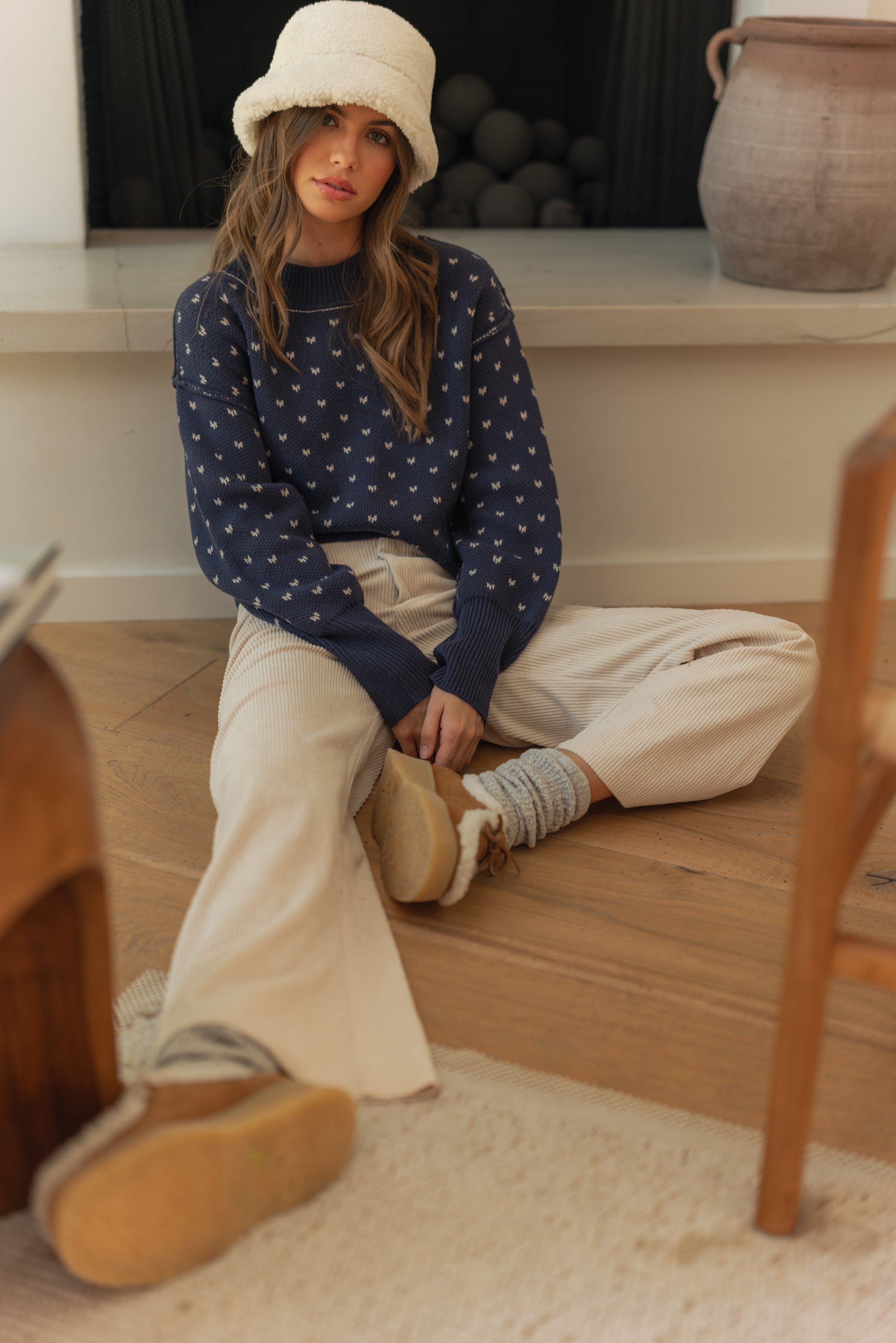 Heartbeat Patterned Cropped Sweater - alldeserved.com