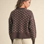 Heartbeat Patterned Cropped Sweater - alldeserved.com