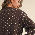 Heartbeat Patterned Cropped Sweater - alldeserved.com