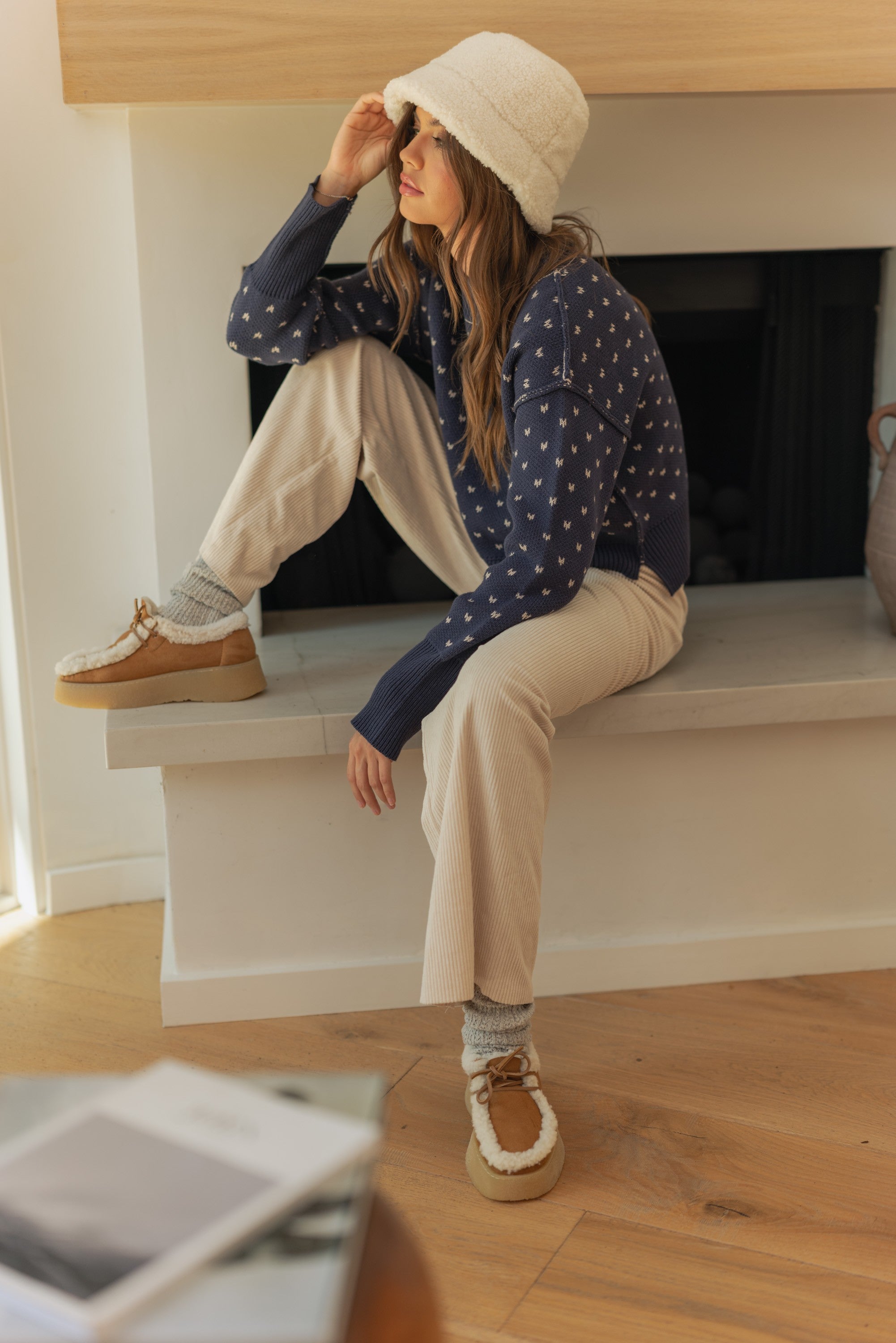 Heartbeat Patterned Cropped Sweater - alldeserved.com