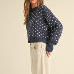 Heartbeat Patterned Cropped Sweater - alldeserved.com
