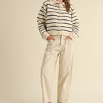 Greta Striped Collar Cardigan - alldeserved.com