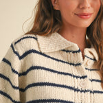 Greta Striped Collar Cardigan - alldeserved.com