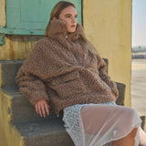 Ultra Soft Half Zip Teddy Jacket - Taupe