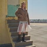 Ultra Soft Half Zip Teddy Jacket - Taupe